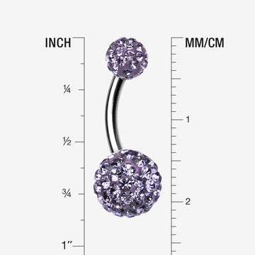 Detail View 1 of Classic Multi-Gem Sparkle Belly Ring-Tanzanite